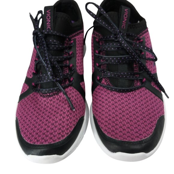 Vionic Alma Mesh Purple Comfort Slip On Lace Up Tennis Shoes Size 7 Wide Walking - Picture 3 of 14